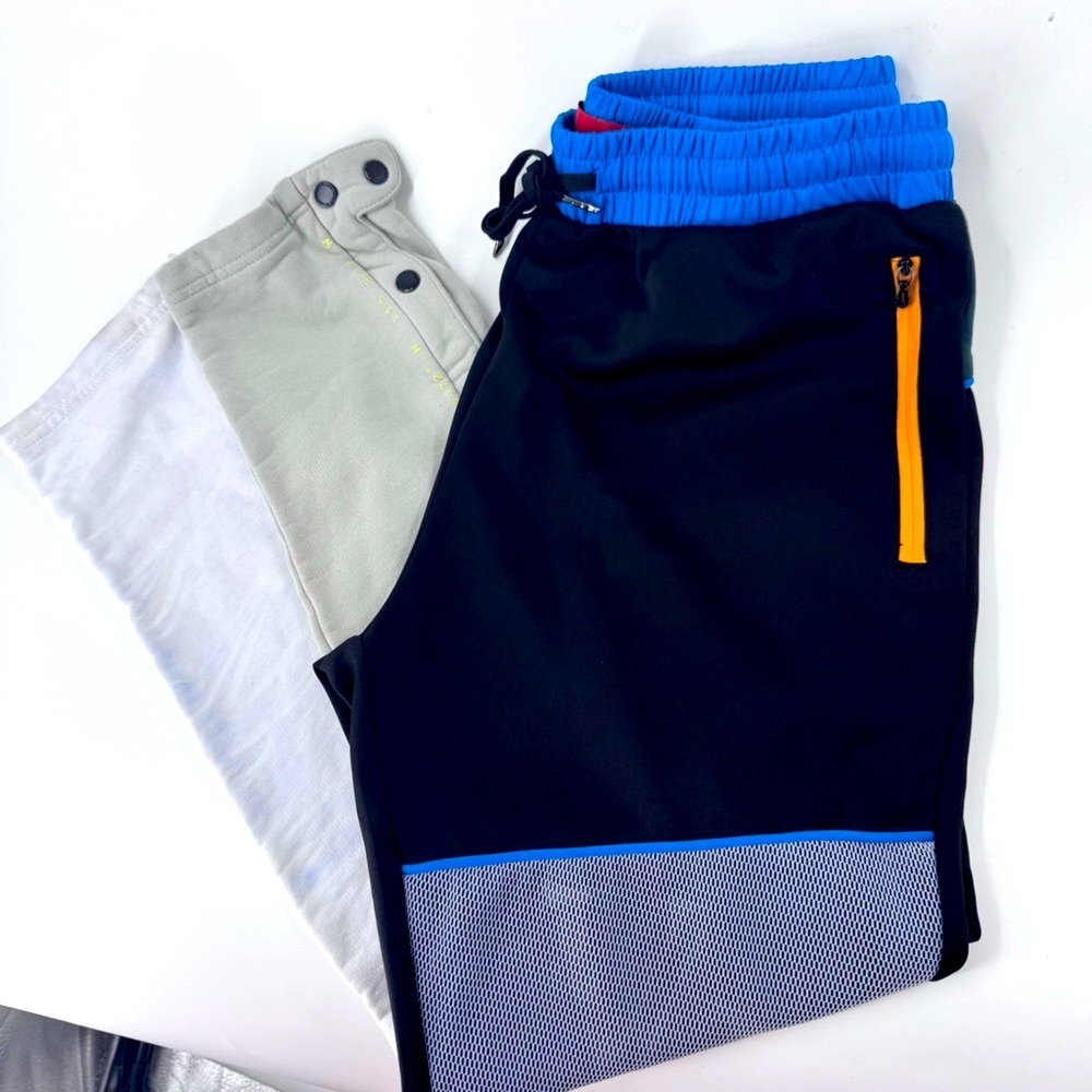 VIE RICHE Black and Blue‎ Joggers with Elastic Waistband and Color Blocking - Picture 6 of 11